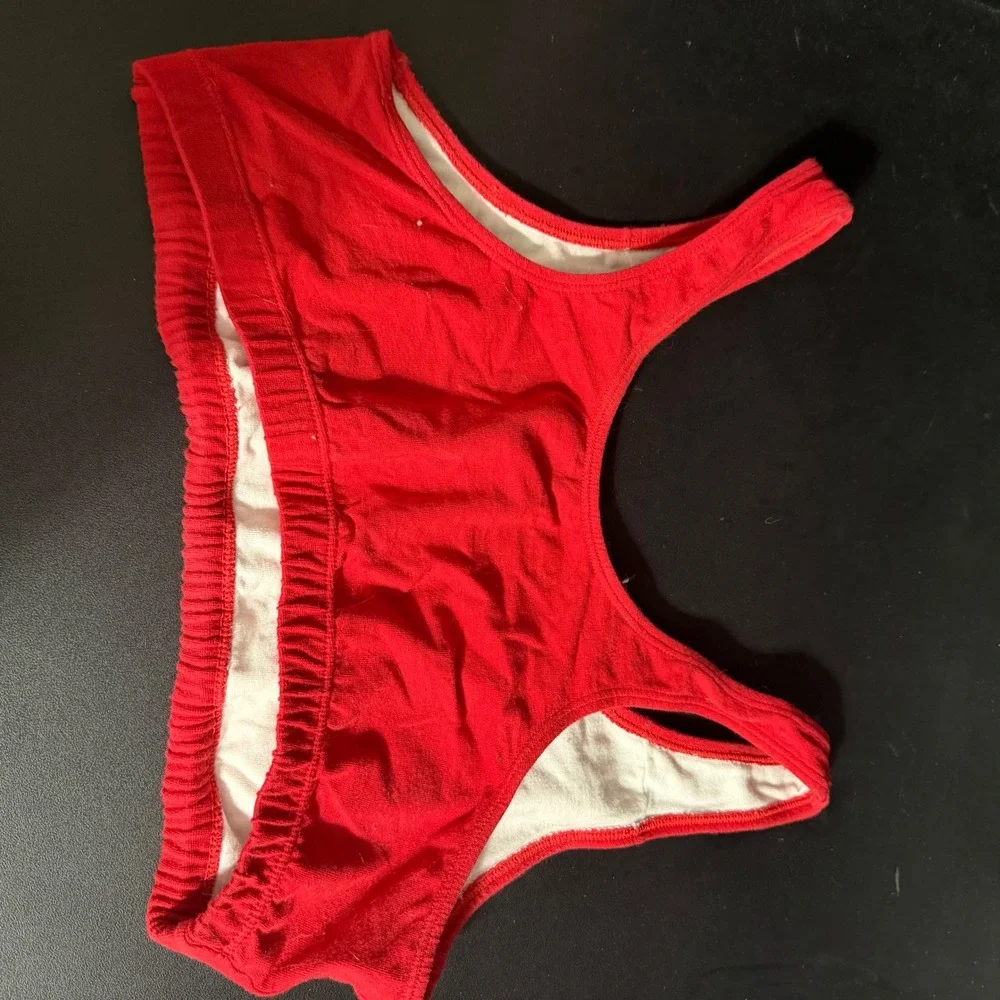 Fruit of the Loom Sports Bra Girls Size 28‎ Red Cotton Blend Racerback Pull-On